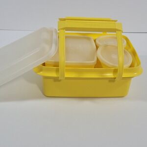 Vintage Tupperware Yellow Pack and Carry Lunch Set Complete With Containers Lids